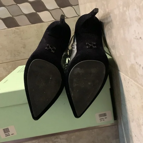 Off-White Silver Ankle Boots - Picture 3 of 7